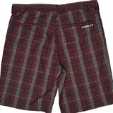 Oakley Checked Shorts - 32W 10L Grey Cotton Blend