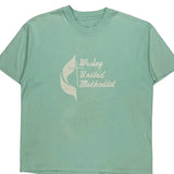 Single Stitch Wesley United Methodist Unbranded T-Shirt - Large Green Cotton