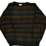 Unbranded Striped Sweater - Large Brown Acrylic