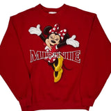 Disneyland Disney Cartoon Sweatshirt - Medium Red Cotton