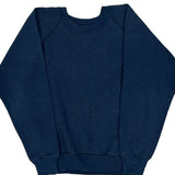 80S Blank Unbranded Sweatshirt - Large Blue Cotton Blend