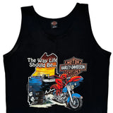 Harley Davidson Graphic Tank Top - XL Black Cotton