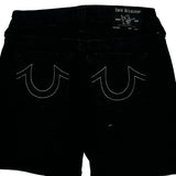 True Religion Skinny Denim Shorts - 28W US 2 Black Cotton Blend