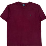 Polo By Ralph Lauren T-Shirt - Medium Burgundy Cotton