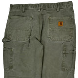 Carhartt Carpenter Trousers - 36W 32L Green Cotton