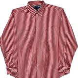 Tommy Hilfiger Striped Shirt - Large Red Cotton