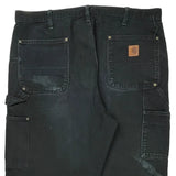 Carhartt Double Knee Carpenter Pants - 37W 32L Black Cotton