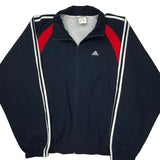 Adidas Striped Track Jacket - 2XL Navy Polyester