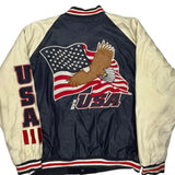 USA Steve & Barry Graphic Varsity Jacket - 2XL Navy Wool Blend