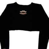 Motorcycle Harley Davidson Cropped Long Sleeve T-Shirt - Medium Black Cotton