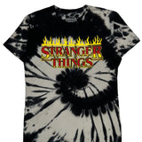 Stranger Things Netflix Tie-Dye T-Shirt - Small Black & White Cotton