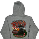 Appleton, Wi Harley Davidson Graphic Hoodie - Large Gray Cotton Blend