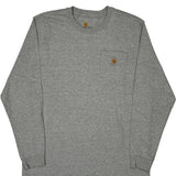 Carhartt Long Sleeve T-Shirt - Large Gray Cotton