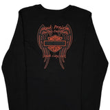 Harley Davidson Graphic Long Sleeve T-Shirt - Large Black Cotton