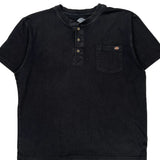 Dickies Henley T-Shirt - XL Black Cotton