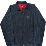 Quiksilver Striped Harrington Jacket - Medium Black Cotton