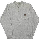 Carhartt Long Sleeve T-Shirt - Small Grey Cotton