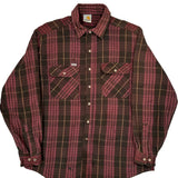 Carhartt Checked Flannel Shirt - Large Red Cotton