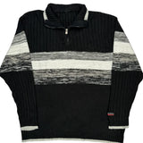 Southpole Striped Sweater - Large Gray Acrylic