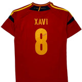 Spain National Team Adidas 2011-13 Home Xavi Football Shirt - XL Red Polyester