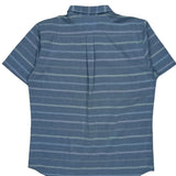 Levis Striped Short Sleeve Shirt - Large Blue Cotton