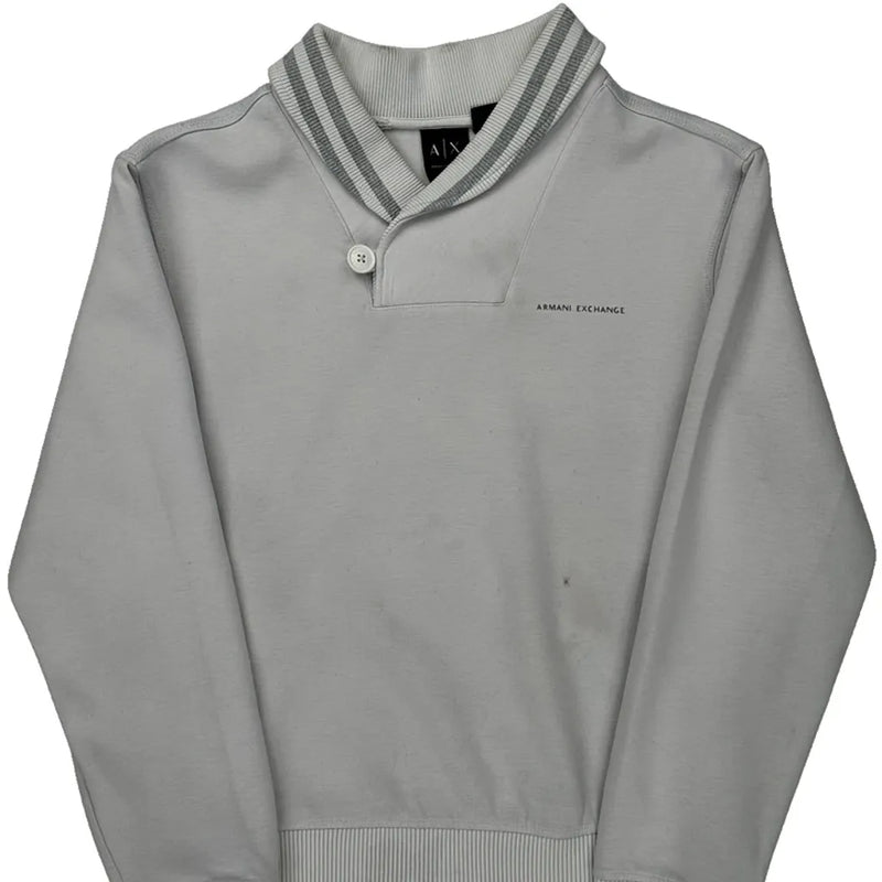 Armani Exchange Collared Jumper - Small Grey Cotton