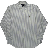 Yarmouth Ralph Lauren Striped Shirt - Large Blue Cotton