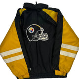 Steelers Nfl Football Jacket - Large Black Nylon