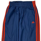 Three Stripes Adidas Track Pants - Large Blue Polyester