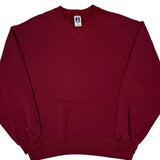 Russell Athletic Sweatshirt - Large Burgundy Cotton
