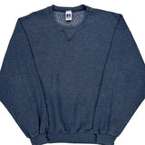 90s Blank Russell Athletic Sweatshirt - XL Blue Cotton Blend