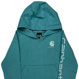 Age 10 Carhartt Spellout Hoodie - Medium Blue Cotton