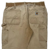 Carhartt Double Knee Carpenter Trousers - 33W 30L Beige Cotton