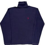 Ralph Lauren Roll Neck Long Sleeve T-Shirt - Large Navy Cotton