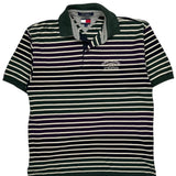 Tommy Hilfiger Striped Polo Shirt - Medium Green Cotton