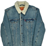 Levis Sherpa Lined Denim Jacket - Large Blue Denim