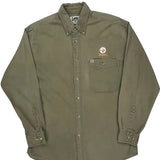 Steelers Lee Sport Nfl Denim Shirt - Medium Green Cotton