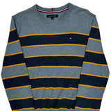 Tommy Hilfiger Striped Sweater - Medium Yellow Cotton