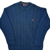 Chaps Ralph Lauren Herringbone Sweater - Medium Blue Cotton