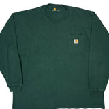 Carhartt Long Sleeve T-Shirt - 2XL Green Cotton