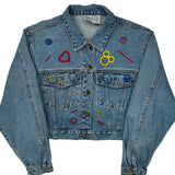 Mickey Mouse Disney Cartoon Denim Jacket - XL Blue Cotton
