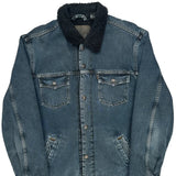 Levis Sherpa Lined Denim Jacket - Large Black Denim