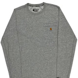 Carhartt Long Sleeve T-Shirt - Small Grey Cotton