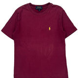 Age 8 Polo By Ralph Lauren T-Shirt - Small Burgundy Cotton