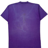 Fruit Of The Loom Single Stitch T-Shirt - Large Purple Cotton