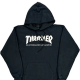 Thrasher Spellout Hoodie - Small Black Cotton