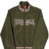 Age 14 Lonsdale Spellout Bomber Jacket - Medium Green Polyester
