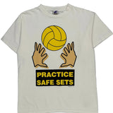 Single Stitch Volleyball Eastbay Graphic T-Shirt - Large Yellow Cotton