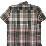 Dickies Checked Short Sleeve Shirt - Large Gray Cotton Blend