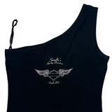 Motorcycles Harley Davidson Asymmetric Tank Top - Large Black Cotton